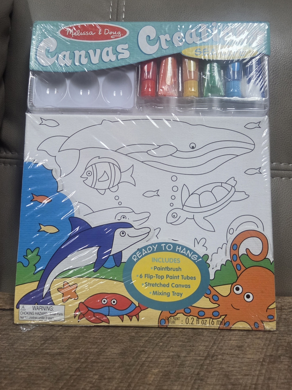 Melissa & Doug Canvas Creations Sea Life Painting Kit - New & Sealed - B1P